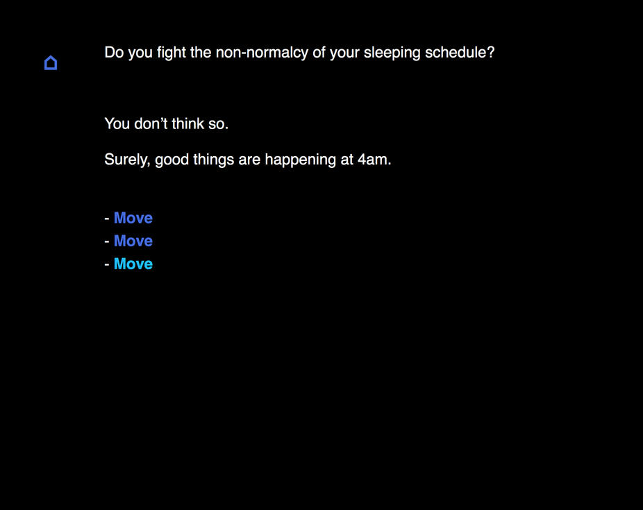 Permanent Transition, Screenshot 2: Sleep
